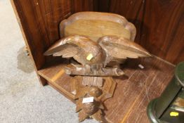 A CARVED BLACK FOREST STYLE CORBEL / WALL SHELF