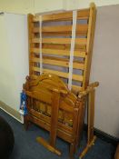 TWO HONEY PINE SINGLE BED FRAMES