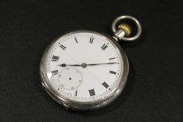 A GENTS ANTIQUE SILVER POCKET WATCH BY ZENITH