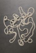 AN ANTIQUE SILVER MUFF CHAIN - APPROX 55