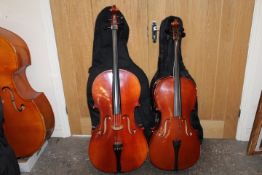 TWO CASED CELLOS A/F