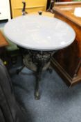 A VINTAGE GASKELL & CHAMBERS CAST PUB TABLE