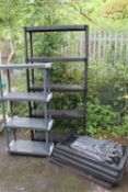 A QUANTITY OF PLASTIC SHELVING