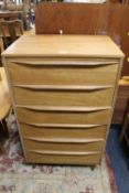 A VINTAGE TEAK SIX DRAWER CHEST W 66 CM