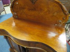 A MID VICTORIAN MAHOGANY CHIFFONIER, with single frieze drawer and twin door cupboard below, H 146.5