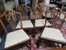 A SET OF FOUR MAHOGANY DINING CHAIRS