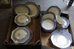 TWO TRAYS OF ROYAL STAFFORDSHIRE WICKER IRONSTONE DINNERWARE