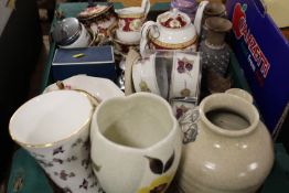 A TRAY OF ASSORTED CERAMICS TO INCLUDE ROYAL ALBERT ETC (MANY ITEMS A/F)