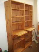 AN IKEA STYLE SOLID PINE BOOKSHELF (IN STORAGE ROOM - LH SIDE OF DAY OFFICE)