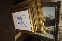 SIX GILT FRAMED PICTURES