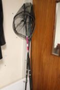 A FIBERGLASS FISHING ROD TOGETHER WITH A LANDING NET