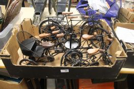 6 METAL BIKES/ TRIKES TO INCLUDE TWO LARGE EXAMPLES