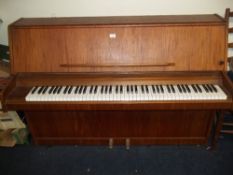 A TEAK CHALLEN 968 UPRIGHT PIANO