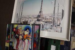TWO FRAMED PICTURES, ELVIS PRESLEY, ONE OF EIFFLE TOWER