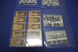 A COLLECTION OF FOOTBALL CARDS TO INCLUDE BLACK AND WHITE EXAMPLES