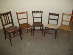 A SELECTION OF ANTIQUE DINING CHAIRS