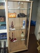 AN IKEA STYLE GLASS TWO DOOR DISPLAY CABINET (BY ROSTRUM)