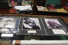 THREE AUTOGRAPHED PHOTOS TO INCLUDE DAVID NIVEN , GLYNIS JOHNS, AND RAYMOND BURR