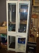 AN IKEA STYLE GLASS TWO DOOR DISPLAY CABINET (BY ROSTRUM)