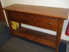 A MODERN TWO DRAWER SOFA TABLE (FRONT FOYER)