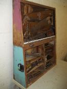A CARPENTERS TOOL BOX AND TOOLS