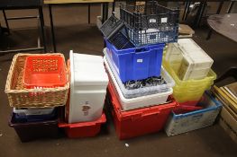 20 PASTIC STORAGE TRAYS WITH A COLLECTION OF BIROS