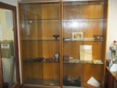 TWO GLASS SHELVING DOOR DISPLAY CABINETS (FOYER)