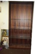 A LARGE GLASS SHELVED SHOP DISPLAY UNIT