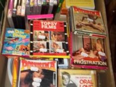 A TRAY OF GLAMOUR/ADULT FILMS DVDS AND CINE FILMS