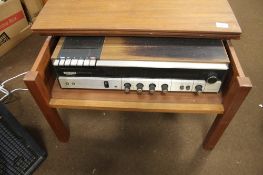 A SONY MUSIC CENTRE MOUNTED IN A TEAK TABLE
