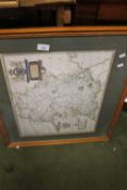 TWO MAPS OF SALOP AND BRADFORD IN WOODEN FRAMES
