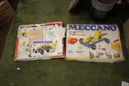 TWO VINTAGE MECCANO SETS COMPLETE WITH INSTRUCTIONS