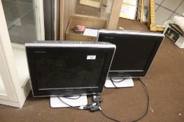 A PAIR OF MATCHING TOSHIBA COMPUTER SCREENS A/F
