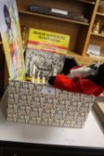 BOX OF ODDS TO INCLUDE SOFT TOY GOLLY , GOLLY SIGN, GOLLY TOAST RACK, GOLLY BAND FIGURES AND ALBUMS