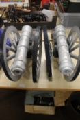 LARGE PAIR OF METAL CANNONS