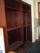 A MODERN MAHOGANY DOUBLE BOOKSHELF