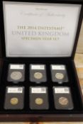 A CASED 2014 DATESTAMP SPECIMEN YEAR SET