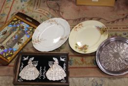 TUNBRIDGE STYLE BUTTERFLY WING TRAY A/F ETC