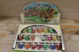 A BOX OF ORIGINAL PIFCO 20 PAGEANT SHIELD SHAPED FAIRY LIGHTS