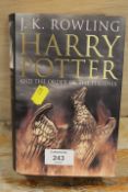 A J K ROWLING FIRST EDITION HARRY POTTER AND THE ORDER OF THE PHOENIX BOOK