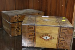 TWO TUNBRIDGE STYLE BOXES AND CONTENTS
