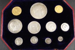 A CASED SPECIMEN COIN SET OF 1902 COINAGE TO INCLUDE BOTH A HALF AND FULL SOVEREIGN