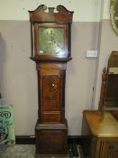 A LOCAL STAFFORD BRASS FACED LONGCASE CLOCK BY ROB SUTTON - H 198 CM