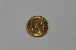 AN EDWARD VII HALF SOVEREIGN DATED 1909