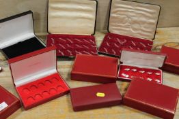 A SELECTION OF EMPTY SOVEREIGN / COLLECTORS COIN STORAGE / DISPLAY BOXES