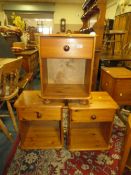 THREE HONEY PINE BEDSIDE CABINETS (3)