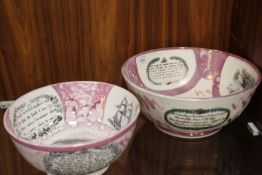 TWO SUNDERLAND LUSTRE BOWLS A/F