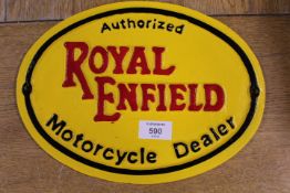 ***A ROYAL ENFIELD MOTORCYCLE PLAQUE**