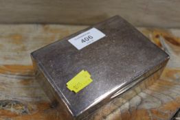 A HALLMARKED SILVER CIGARETTE BOX A/F