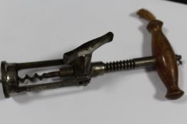 AN ANTIQUE LONDON RACK CORKSCREW